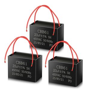 CBB61 450V AC 20uf 50/60HZ Condensateur de démarrage,condensateur de moteur AC,convient pour les ventilateurs de plafond,les ventilateurs,les hottes(3 unités) - Neuf
