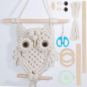Kit De Décoration Murale En Macramé - Motif Chouette - Fait À La Main - Style Bohème - Décoration Murale Tissée - Cadeau Pour Chambre À Coucher,Salon - Neuf