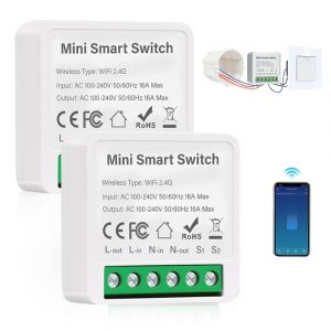 2 Pack WiFi Smart Switch,Smart Switch Compatible with Alexa/Google Home,Timer and Share,Wifi Smart Life Switch Module,Smart Switch - Neuf