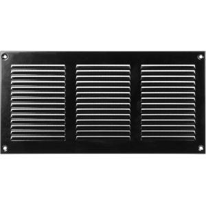 Grille d'aération noire de 30 x 15 cm - Grilles d'air de retour en acier de qualité - pour plafond et parois latérales - CVC - avec écran de protection contre les insectes (300 x 150 mm, noir) - Neuf