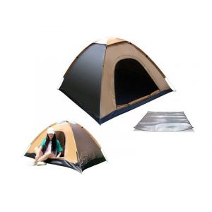 Tente De Camping Escamotable Pour 1 À 2 Personnes, Idéale Pour La Randonnée, Les Pique-Niques Et Les Voyages - Marron - Neuf