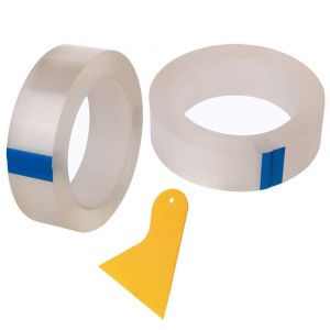 2 x Ruban &agrave; Calfeutrer de Cuisine,Bain Mur Bande d'&eacute;tanch&eacute;it&eacute;,Bande de la Moisissure,Ruban Adh&eacute;sif Proof Trim calfeutrer Finition Cuisine Salle de Bain Baignoire avec Squeegee,Transparent - Neuf