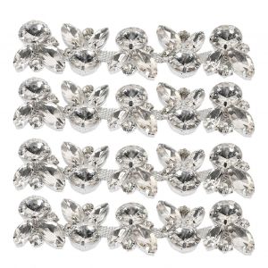 4 Pi&egrave;ces Boucle De Chaussure En Cristal 4,3 Pouces De Long 1,3 Pouces De Large Scintillant Facile &Agrave; Utiliser Pince &Agrave; Chaussures De Bijoux Pour La D&eacute;coration Bricolage Artisanat - Neuf