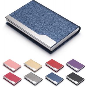 Cauc-Porte-Cartes De Visite Pour Femme, Porte-Cartes En M&iquest;&iquest;Tal, Porte-Carte Fin, Porte-Cartes De Visite Pour Homme Et Femme Avec Fermeture Magn&iquest;&iquest;Tique - Bleu - Neuf