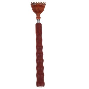 Outil Ergonomique Double Fonction Pour Gratter Et Masser Le Dos - Acier Inoxydable Et Bois De Rose, Confort Portable Pour Soulager Les Démangeaisons - Neuf