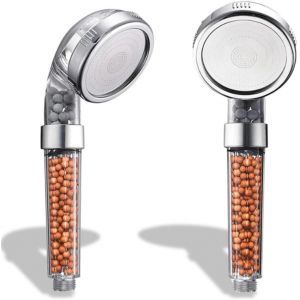 KAL- Pommeau De Douche Avec Filtre Et Ionisation - Pomme De Douche À Effet Pluie Relaxant - Douchette Universelle À Filtre/Monofonction 21X6,5Cm - Neuf