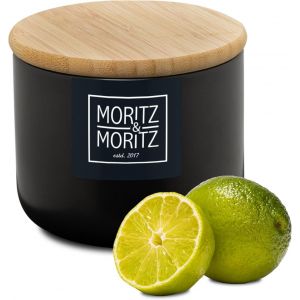 Boîte En Céramique Noir 400 Ml-Inscriptible-Boite À Café Hermétique En Céramique Avec Couvercle En Bambou-Boite A Sucre,Le Café,Les Céréales Ou Les Ustensiles De Bain - Neuf