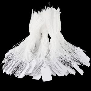 500 Étiquettes De Prix Avec Ficelle, 23 X 13 Mm, Étiquettes Pour Vêtements, Bijoux Et Petits Vêtements, Étiquettes Blanches Vierges Avec Ficelle - Neuf