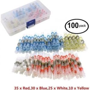 100pcs Cosses Electriques Souder Gaine Thermorétractable Terminaux, Souder Joint Fil Câble Connecteur Retrait Thermique Soudures - Neuf