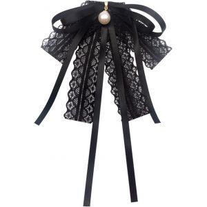 Kjdal-Broche Noeud De Chemise Pour Femme Perle Noeud Brooch Bowknot Broche Noeud En Dentelle Broche Noeud &Eacute;l&eacute;gant Cravate Broche Bijoux Noeud Papillon Pour Dames Noeud Papillon De Graduation De Maria - Neuf