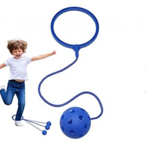Ballon sauteur pour enfants, anneau de saut souple rotatif a une jambe, ballon de sport de coordination et de fitness, jouet d'exercice exterieur pour la maternelle (bleu). - Neuf