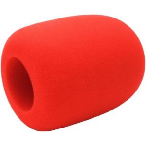 Grands filtres anti-pop en mousse floquée pour microphones à main,pour entretiens TV,radio,médias (rond rouge) - Neuf