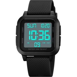 Montre Num&eacute;rique De Sport Pour Homme,&Eacute;tanche,Avec R&eacute;tro&eacute;clairage Led,Alarme,Compte &Agrave; Rebours,Double Heure,Chronom&egrave;tre,12/24 Heures Pour Homme,Femme,Adolescent.[J170] - Neuf