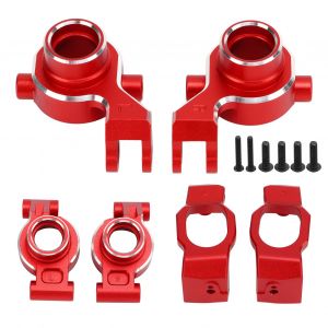 Sieges D'essieu Arriere De Direction Rc, Ensemble De Moyeux En C, Friction Reduite, Alliage D'aluminium, Accessoires Rc Pour Voitures Maxx 2.0 1/10 Rc, Rouge - Neuf