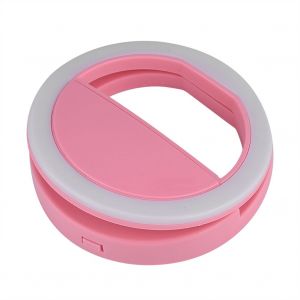 Anneau Lumineux Led Portable Pour Selfie, Eclairage Annulaire Pour Appareil Photo, Compatible Avec Iphone Et Android, Rose - Neuf