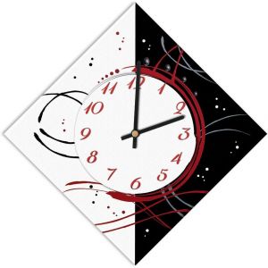 FCHHK-Horloge Murale recouverte de Papier imprim&eacute; - Convient pour Salon, Cuisine, Bureau - M&eacute;canisme Silencieux - Neuf