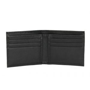 Portefeuilles pour les Hommes RFID Prot&eacute;g&eacute; Bifold Slim Design Haut de Grain de Cuir Noir par Aaron maroquinerie - Neuf