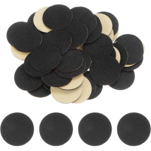 ChenQuanSarl-48Pcs Patins Ronds Adh&eacute;sifs En Feutre, 25Mm 1"" Autocollants En Feutre Pr&eacute;d&eacute;coup&eacute;s Pour L'Artisanat, Cercles En Tissu Feutr&eacute; Non-Tiss&eacute; Pour La Couture Diy, Projets Artisanaux, Noir - Neuf