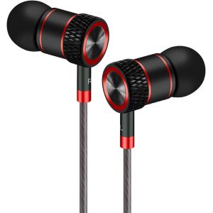 LORANKA-Casque, &eacute;couteurs Haute d&eacute;finition, Anti-Bruit, Tr&egrave;s Bons Bas con&ccedil;us pour Iphone, Ipod, Ipad, lecteurs MP3, Samsung Galaxy, Nokia, HTC, EXC. 120 * 1 * 1CM Noir et Rouge - Neuf