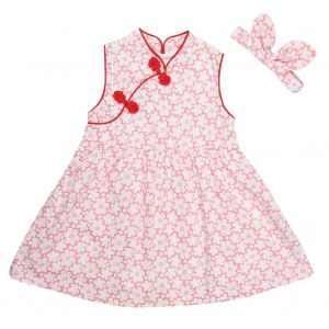 Robe D'ete Sans Manches A Imprime Floral Pour Bebe Fille, Style Chinois (73) - Neuf