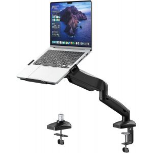 Support 2 En 1 Pour Ordinateur Portable De 11,6 &Agrave; 17,3"" Et &Eacute;cran De 17 &Agrave; 32 "", Support De Bras Pour Ordinateur Portable Jusqu'&Agrave; 9 Kg, Vesa 75/100 Mm, Pince De Table Et Fixation &Agrave; ?illets - Neuf