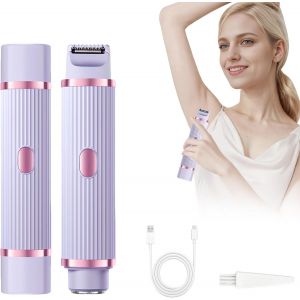 Oayew-Rasoir &Eacute;lectrique Femme, &Eacute;tanche Ipx7 Tondeuse Intime Femmes 2 En 1, Rasoir &Eacute;lectrique &Agrave; Double T&ecirc;te Pour Femme Rechargeable, Wet&dry Tondeuse Bikini Femmes Pour Visage, Bras, Jambes,Aisselles - Neuf