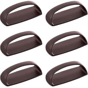 Poign&eacute;es de tiroir autocollantes pour meubles - Lot de 6, marron fonc&eacute;, 9 x 4,5 cm - Neuf