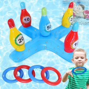 Kal-Jouets D'eau De Conception De Goupille De Bowling Dans La Piscine, Jeux Piscine Gonflable Jouet Gonflable En Croix, Journée D'été Jeu Piscine De Fête En Extérieur Pour Enfants,Familles - Neuf