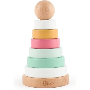 Mdy-Bieco Tour À Empiler Baby Berry | Bois Durable Fsc® | 19 Cm | Jeu D'emboîtement À Partir De 1 An D'anneaux Empilables En Bois Pour Bébé À Partir De 1 An - Neuf