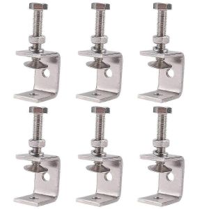 6Pcs C Clamps & U Clamps pour le travail des métaux,pinces de bureau à mâchoires larges avec patins antidérapants pour le bricolage d'atelier - Neuf