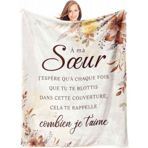 Ytfhg-Cadeau Soeur, Cadeau Soeur Anniversaire - Plaid Couverture Pour Soeur, Idée Cadeau Soeur, Cadeau Grande Soeur, Cadeaux Pour Femme Original (157 * 132cm) - Neuf