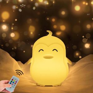 Kuwl-Grande Pingouin Veilleuse, Bébé Veilleuse, Lampe De Chambre À Coucher,Veilleuse Enfant, Lampe De Chevet En Silicone,Veilleuse Pour Enfants, Cadeaux Pour Garçons Et Filles - Neuf