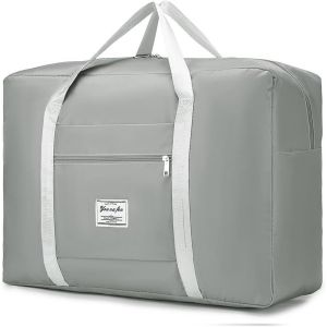 TIANYI-Sac de Sport 45 L Ultra léger Pliable Pliable pour la Nuit, Sac de Voyage, Sac de Rangement, Sac de Transport pour Le Shopping, la Gym, Les Bagages, Le Sport, Le Camping, F- 55x40x20 -Gris, - Neuf