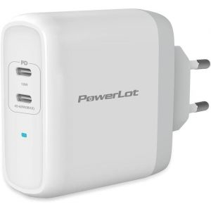 60W USB C Chargeur PD 3.0 GaN Tech Compact Adaptateur, 2 Ports Type C Chargeur Mural Rapide Compatible avec MacBook Pro/Air, Dell XPS, iPhone 13 Pro Max, Galaxy S22, iPad, etc - Neuf