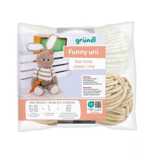 Kit De Crochet Gr&uuml;ndl Jeannot Le Lapin &iquest; Cr&eacute;ez Votre Lapin Amigurumi Ultra-Moelleux En Fil Funny Certifi&eacute; Oeko-Tex Taille : Environ 20 Cm De Hauteur. Color : Multicolore - Neuf