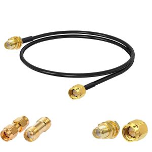 MEVRONISSHOP-C&acirc;ble SMA M&acirc;le vers Femelle Cloison RG174 20"/50CM C&acirc;ble Coaxial RF + 2 Pi&egrave;ces Kits d'adaptateurs SMA pour Adaptateur Sans Fil d'amplificateur de Signal d'antenne de Routeur - Neuf