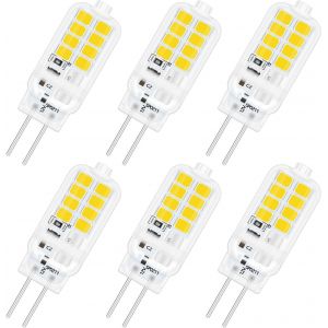 Kalanka-Ampoule Led G4 12v 3w Non Dimmable, 16 Smd 300lm Blanc Neutre 4000k, &iquest;&iquest;Quivalent 25w Halog&iquest;&iquest;Ne, Pour Lustre, Lumi&iquest;&iquest;Re D'armoire, Chambre, &iquest;&iquest;Clairage Paysager, Lot De 6 - Neuf