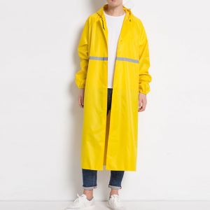 Xyong Manteau De Pluie Long, Epais Et Reflechissant, Reutilisable, Impermeable, Elegant, Pour L'exterieur, Jaune, Xl - Neuf