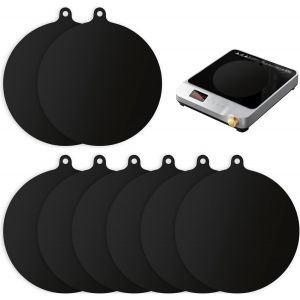 AYUHR-Tapis D'Induction, 8 PièCes Silicone Tapis de Protection pour Table de Cuisson à Induction AntidéRapant et Anti-Rayures, Rond 22cm Tapis De Protection à Induction pour Ustensiles De Cuisine - Neuf
