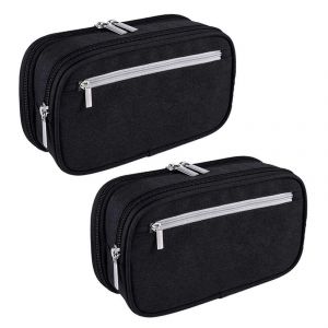 2x &eacute;tui &agrave; crayons,capacit&eacute; &eacute;tuis &agrave; crayons sac &agrave; stylos porte-pochette Sac de maquillage cosm&eacute;tique de voyage C&acirc;ble - Neuf