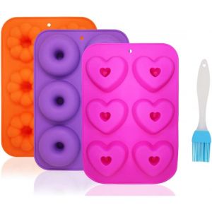 Jexnovashop-Donuts Moule Moulle Silicone Patisserie-Moules &Agrave; Donuts En Silicone-Moule Pour Beignets Antiadh&eacute;sif-Adh&eacute;sif &Agrave; Gteau En Silicone Cookie Plateaux - Neuf