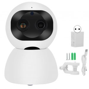 Camera PTZ Wifi 1080P, double objectif, detection de mouvement, audio bidirectionnel, vision nocturne infrarouge, securite CCTV, prise 100-240V EU - Neuf