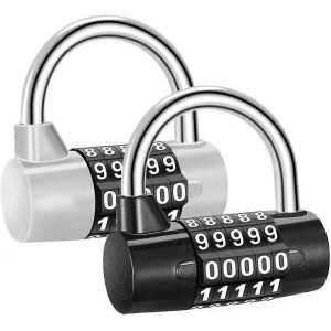 2 Pcs Combinaison Serrure À Combinaison 5 Chiffres Cadenas Cadenas De Sécurité Cadenas Serrure Combinaison Antirouille - Neuf