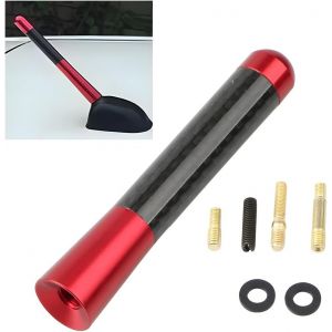 Mât D'Antenne Court Pour Mini Antenne De Voiture, Antenne Radio Courte En Fibre De Carbone Pour Modification De Voiture, Antenne Universelle En Alliage D'Aluminium Pour Voiture(Argent) - Neuf