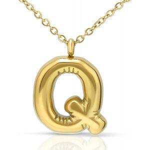 Trahoo-Collier Plaqué Or 18 Carats Avec Pendentif En Forme De Lettre De Bulle Pour Femme - Personnalisé - Collier Pour Homme - Neuf