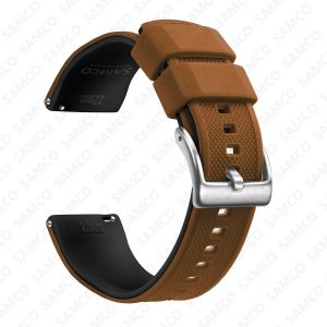 Bracelet De Montre En Silicone De Qualit&eacute; Sup&eacute;rieure,18mm 20mm 22mm,&Agrave; D&eacute;gagement Rapide,En Caoutchouc,De Remplacement.Brown Black 1.18mm - Neuf