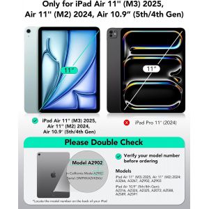 Coque Pour Ipad Air 11 Pouces M3/M2 (2025/2024), Ipad Air 5e/4e Génération (2022/2020), Coque À Support Vertical, Angles De Support Multiples, Ultra-Stable Avec Porte-Stylet, Série Flip, Rose - Neuf