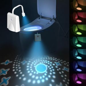 Lampe Led Pour Toilette,Lumi&egrave;re Des Toilettes &Agrave; L'int&eacute;rieur Des Toilettes Avec D&eacute;tecteur De Mouvement Lampe Avec Projection &Eacute;tanche Et Rechargeable Pour Toilette Et Salle De Bain - Neuf