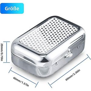 Cendrier Portable, Cendrier De Voyage Avec Couvercle, Cendrier De Poche Anti-Odeurs, Avec Porte-Cigarette, Bo&icirc;te Rectangulaire, Argent - Neuf
