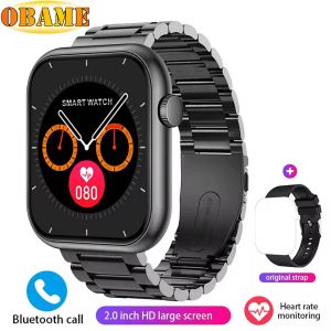Montre intelligente QX7 Ultra hommes nouveau bracelet &eacute;tanche accessoires avec &eacute;cran tactile Bluetooth appel fr&eacute;quence cardiaque cadeaux pour Xiaomi 2025 Black steel strip QX7 - Neuf